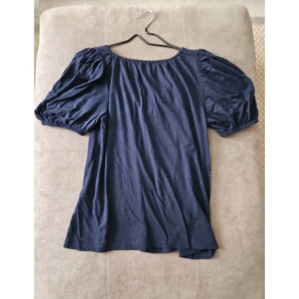 Womens Vneck Puff Sleeves LOFT Blouse Size Small